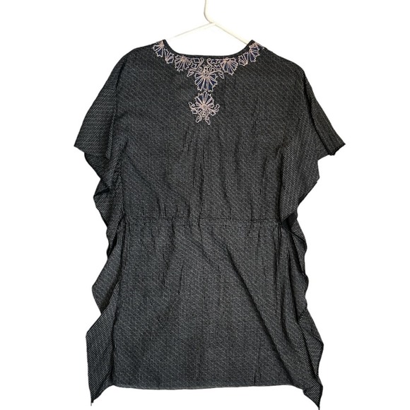 FREE PEOPLE Embroidered Pullover Tunic Kaftan Cover Up Drawstring Waist - Picture 2 of 7